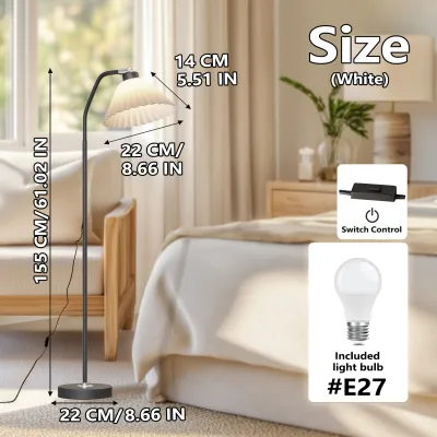 Nordic Double Head Standing Floor Lamps for Living Room with Warm Light Temperatures Touch Desk lamp Switch Standing Floor light for Living Room Bedroom Office Arc Mordern Floor Lamp with 7W LED Bulb Included
