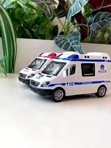 Ambulance Police Toy Car 5 Open DoorsPull BackLight & Sound Simulation ModelGift for Boys Kids