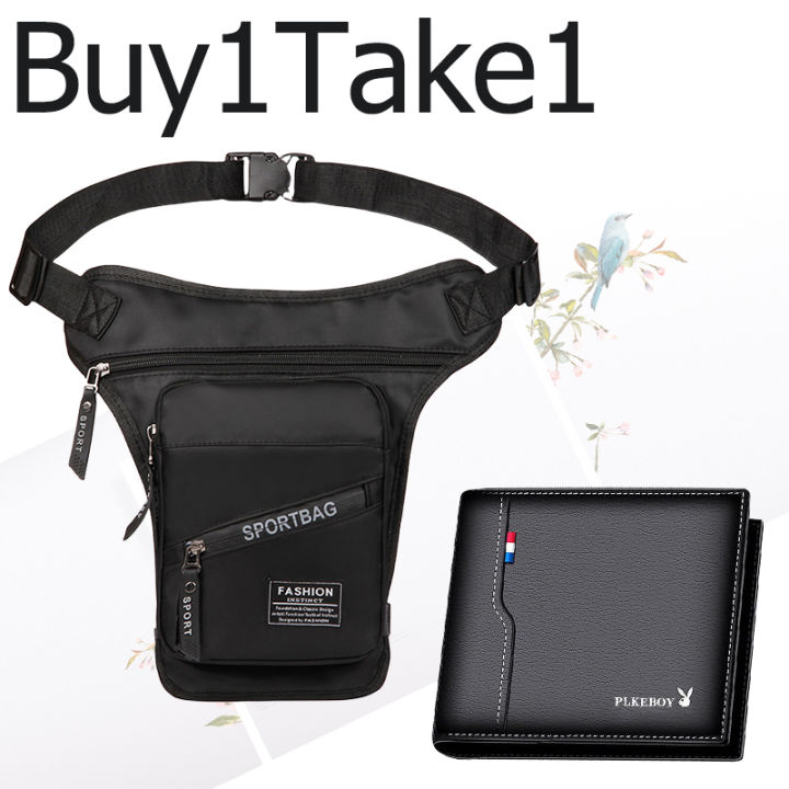 Men waist bag leg bag sling bag side bag outdoor sports multifunction shoulder messenger