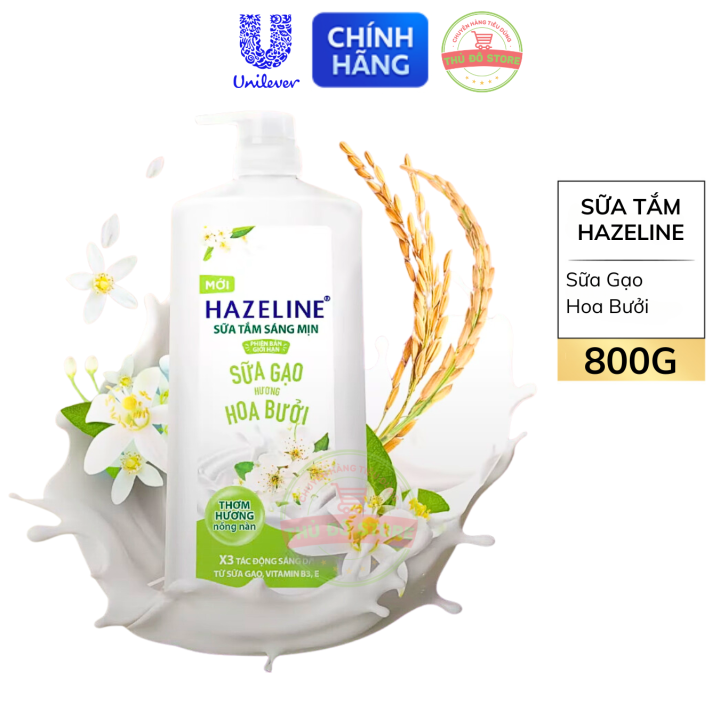 Sữa Tắm Dưỡng Thể Hazeline Sữa Gạo Hương Hoa Bưởi - Chai 800G | Lazada.vn