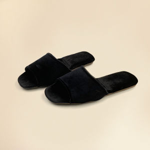 [Free Shipping] 2025 Summer New Niche Velvet Slide Sandals For Women Flat Open-Toe Comfortable Fashionable Casual Slippers For Outdoor Wear