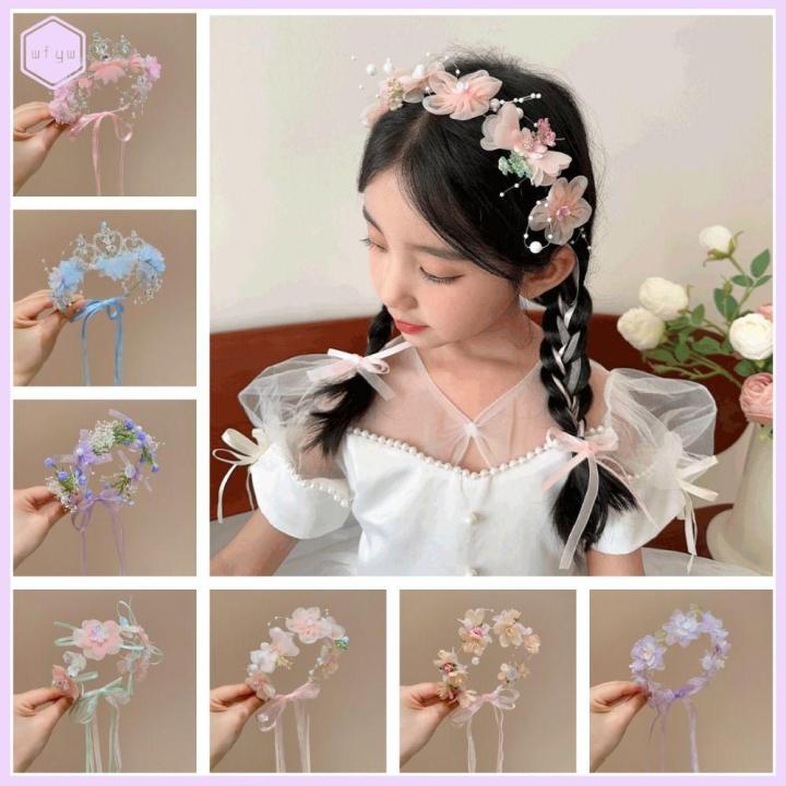 WFYW Phụ kiện đội đầu dự tiệc Vương Miện Hoa nhân tạo Ngọt ngào Phụ ...
