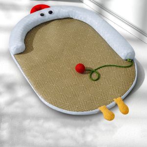 YITAQI Anti-slip Pet Cooling Mat Ice Silky Cooling Neck Support Dog Sleeping Mat Washable Breathable Puppy Kennel Outdoor Indoor