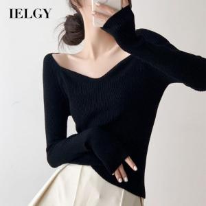 IELGY Áo Len Nữ Mặc Trong Một Bên Vai Mỏng Xương Đòn