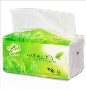 1Pack Organic green tea Facial Tissue Paper towel 4 ply