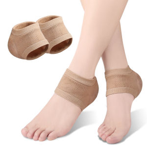 Silicone Gel Heel Protector Sleeve Pads Heel Cups Support Skin Cushion Half-Yard Socks for Foot Care And Cracking Prevention