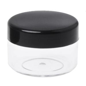 Mini Sample Bottle Black Lid Round Bottom Clear Srorage Box Container for Women Beauty Products Reusable Holder
