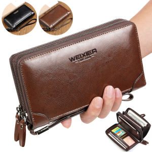 Leather Men Wallets Leather Men bags clutch bags long wallet PU wallets Business Men Wallet Purse Waterproof Mens handbags Mens clutch bag holder bag card bag coin pocket zipper men Purse for Phone