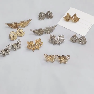 4Pairs Moon Shape Pants Waist Tightener for Jeans Skirt Adjustable Jeans Button Waist Buckles for Jeans to Make Tighter