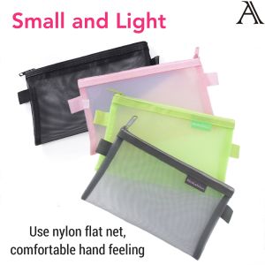 4 color Mesh NEW Fashion Transparent Mesh Case Bag Office Student Pencil Cases/Sarung Pensel Pelajar Pejabat Fesyen Baru