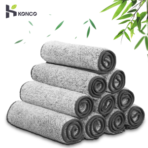 Konco Kitchen Dishcloth microfiber Cleaning Cloth Thicken Absorbent Bamboo Fiber Kitchen dishes Towel Kitchen Rag Scouring Pad Dish cloth Bathroom Hands towels