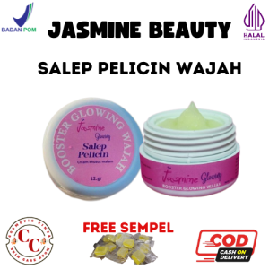 Cream Pencerah Wajah Jasmine Beauty Glowing - Paket Krim Siang Malam Anti-Bakteri untuk Kulit Berminyak