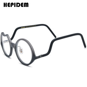 HEPIDEM Acetate Gọng kính phụ nữ thiết kế thương hiệu quá khổ cỡ lớn kính tròn Nhật Bản handmade kính kính mắt cho mắt 9354