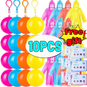 10PCS Disposable Raincoat Ball for Adults Portable Disposable Emergency Raincoats Rain