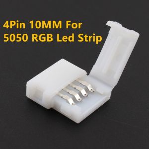 10pcs 4 Pin LED Strip Connectors 8/10mm Wide Solderless Adapter Clips for RGB Strip LED Strip Accessories