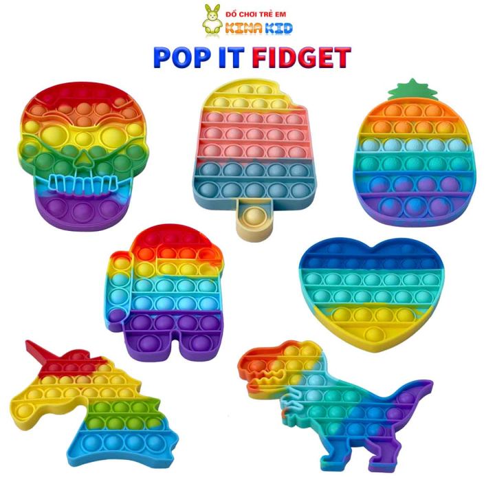 Pop It Fidget Đồ Chơi Bấm Nút Giảm Căng Thẳng Nhiều Kiểu Hình Cho