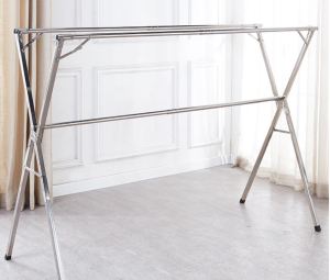 Folding Clothes Hanger - Stainless Steel Garment Rack 2m - Adjustable and Foldable Space Saving Laundry Drying