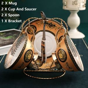 ชุดถ้วยกาแฟเซรามิกสุดหรูชุดแก้วชายุโรปชุดกาแฟช้อนจานเซรามิกของขวัญ