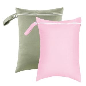 2 Pcs Wet Dry Bag Reusable Laundry Bag Yoga Gym Bag Waterproof Nappy Bag Diaper Bag for Travel and Gym Use