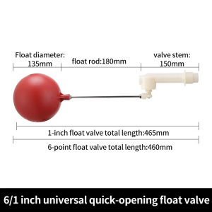 Water Tank Float Valve Auto Shut Off Sensor Valve for Aquarium Tank Water Tower Multi Angle Adjustable 3/4-1 Inch