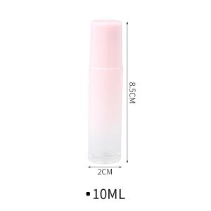 10ml Frosted Roller Bottle | 5ml Thick Glass Perfume Roll on Bottle with Roller | Pink Essential Oil Perfume Split Bottle Liptint Bottle