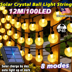 5M 7M 12M Solar Crystal Ball String Lights 20/50/100LED 8 Modes Waterproof Outdoor Garden Fairy Lights