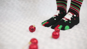 Cartoon Snowman Snowflakes Printed Toe Socks Five Fingers Socks Casual Soft Cotton Socks Women Christmas Sock