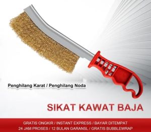 ELLKA Sikat Kawat Baja Sikat Kawat Golok Sikat Baja Bengkok kuningan Penghilang Karat/Penghilang Noda