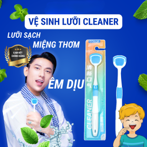 Cạo lưỡi Dụng cụ vệ sinh lưỡi CLEANER bàn chải lưỡi cao cấp êm dịu với lưỡi sạch lưỡi hơi thở thơm mát
