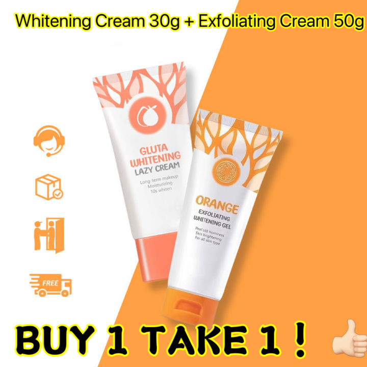 『BUY 1 TAKE 1』Orange Facial Exfoliating Gel 50g for Pink Face Whitening ...