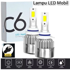 2 Pcs Lampu Depan Utama Mobil LED Super Terang Headlamp H1 Putih Dingin 36W 2 PCS - C6