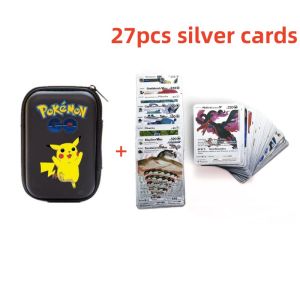 English Version 27Pcs Pokemon Cards With Card Holder Set Collectible Trading Game Card Toys for Kids Adult