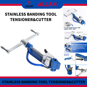 ALLAN Steel Banding Tool Strapping Tensioner Tensioner & Crimper & Cutter Stainless Steel Banding Spiral Tensioner For 3/4" Stainless Banding