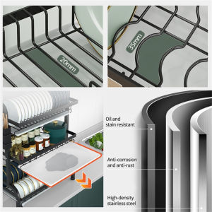 【COD】2 Tiers Kitchen Dish Rack Corrosion Resistant Anti Rust Dish Rack Ventilation Mold Resistant Aatroxw