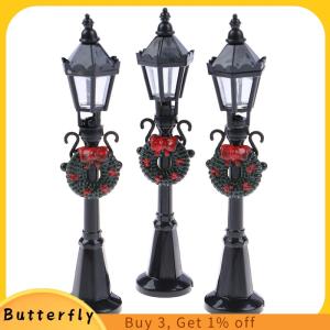 Butterfly 1 12 dollhouse Miniature Christmas Park Street โคมไฟตุ๊กตา streetlight Decor Toy