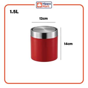 EKO | Fandy | 1.5L | Swing Lid Table Dustbin | High-Quality Brushed Finish | Indoor Table Dustbin