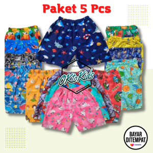 PROMO PAKET 5 PCS CELANA PENDEK CELANA KOLOR ANAK USIA 0-12 TAHUN