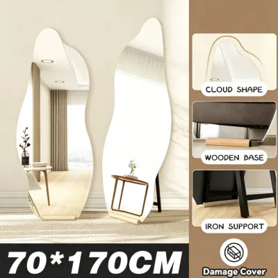 FVALLEY Modern Frameless Full Body Mirror Aesthetic Wall Mount & Stand Mirror Home Bedroom Decor Mirror