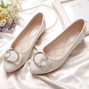 Free Shipping Pregnancy Shoes Spring And Autumn Shoes Pointed-Toe Work Shoes Soft-Soled Non-Slip Comfortable Shoes For Mothers Shallow-Toe Flats Soft Leather Flats WomenS Flats