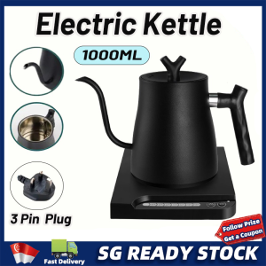 1L Electric Health Kettle 304 Stainless Steel Electric Kettle Coffee Pot with Temperature Indicator Touch Screen Panel