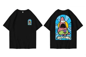 Kaos Distro Cowok Cewek Terbaru 2022 / Kaos Jumbo Motif Keren Tshirt Patricks Kartun Animasi Laut / Kaos Hitam Kombed 24S Premium / Kaos Oversize S M L XL XXL