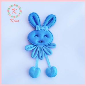 Patch boneka kelinci warna biru dekorasi souvenir aksesoris hampers hiasan baju boneka anak