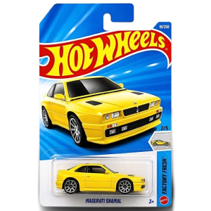 Mô Hình Xe Hot Wheels Maserati Shamal Yellow Factory Fresh 1/64 (Card Vỉ Original)
