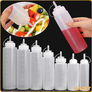 Clear Plastic Squeeze Bottle Condiment Dispenser 240ml 450ml 1000ml