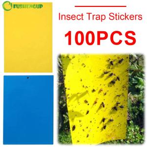 【New Arrival】 Outdoor Insect Killer Sticky Traps 100 Pack Dual-Sided Pest Catchers for Garden and Yard Insect Management