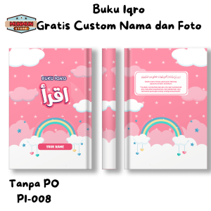 Paket HAMPERS PINK IQRO PREMIUM 7in1 Custom Hardcover Full Color (Gratis Tulis Nama & Foto di Cover)