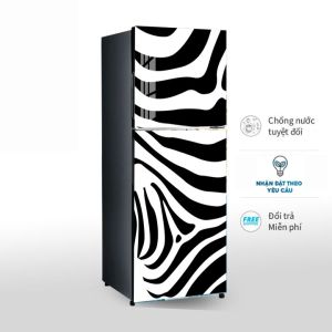 Miếng Dán Tủ Lạnh Chống Thấm Nước - Chất Liệu Decal Bóc Dán - Phù Hợp Mọi Loại Tủ - Ngựa Vằn