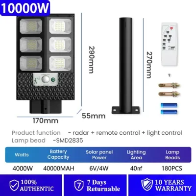 NEW 40000W Solar Outdoor Light With 3 Modes Super Bright IP67 Waterproof Solar Street Light With Remote Control+Motion Sensor Suitable For YardParkGarden