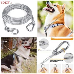 🚚【Local Express Delivery】🚚 Double-headed Dog Tie Out Cable Leash raction Rope With Metal Buckle Steel Wire Anti-rust Training CollarOutdoor Dogs Strap