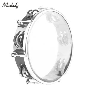 [ammoon]quà bí mật 【Ready】Trống Tay Chuông Tambourine 10 Inch Với Nhạc Cụ Gõ Hai Hàng